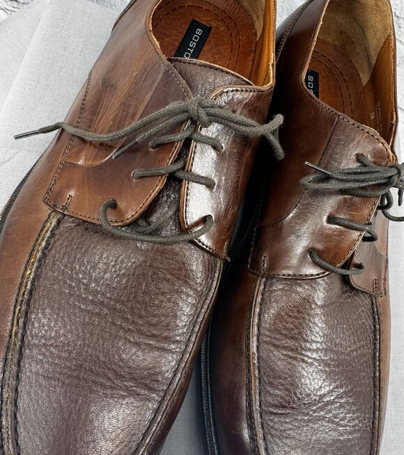 Bostonian Men\'s Sz 13 Wide Brown Derby Oxfords Leather Oxford Shoes 24863 Italy